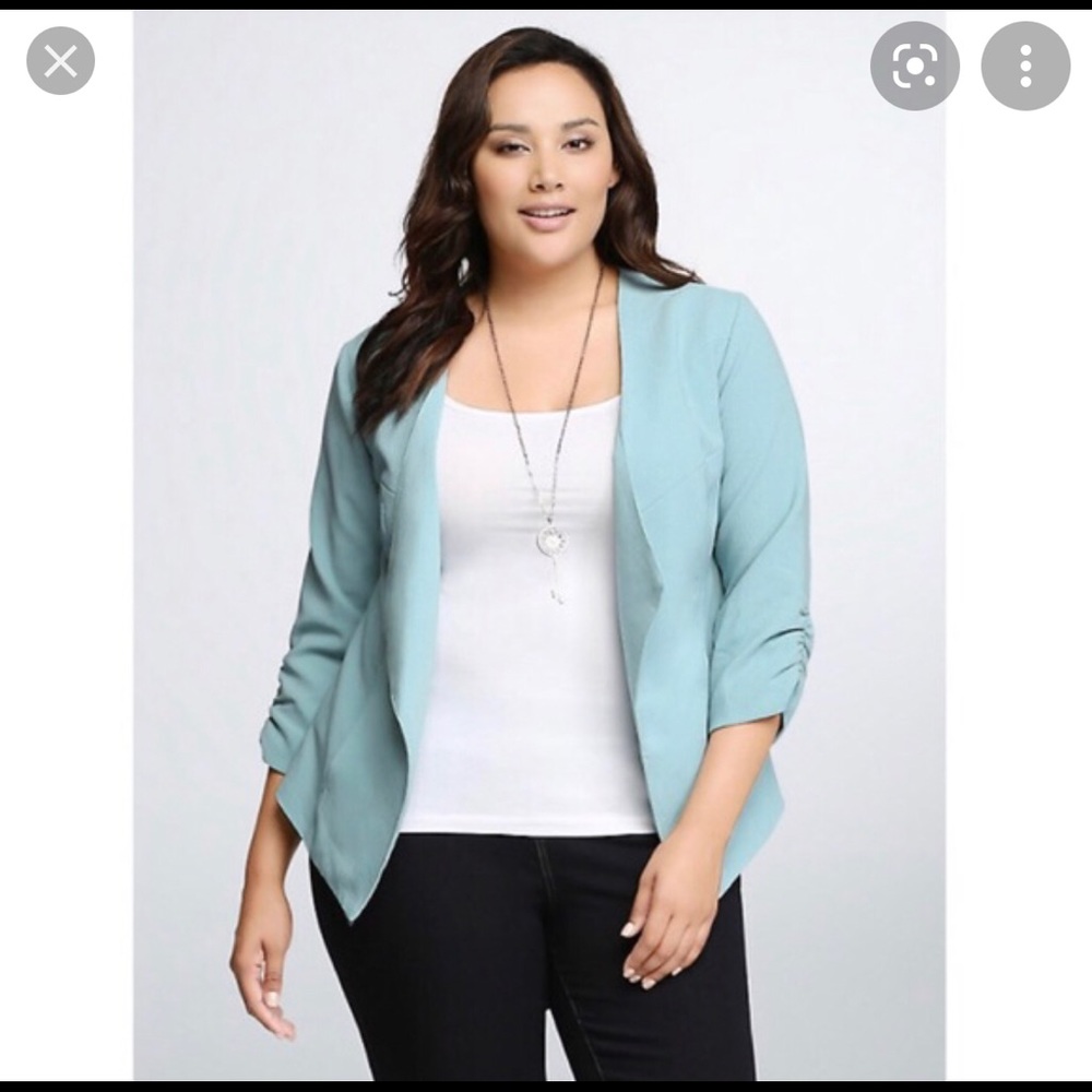 Torrid Seafoam Drape Front Blazer